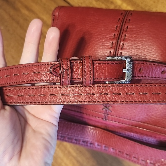 Brighton Red Crossbody Bag with Textured Leather - Picture 10 of 16